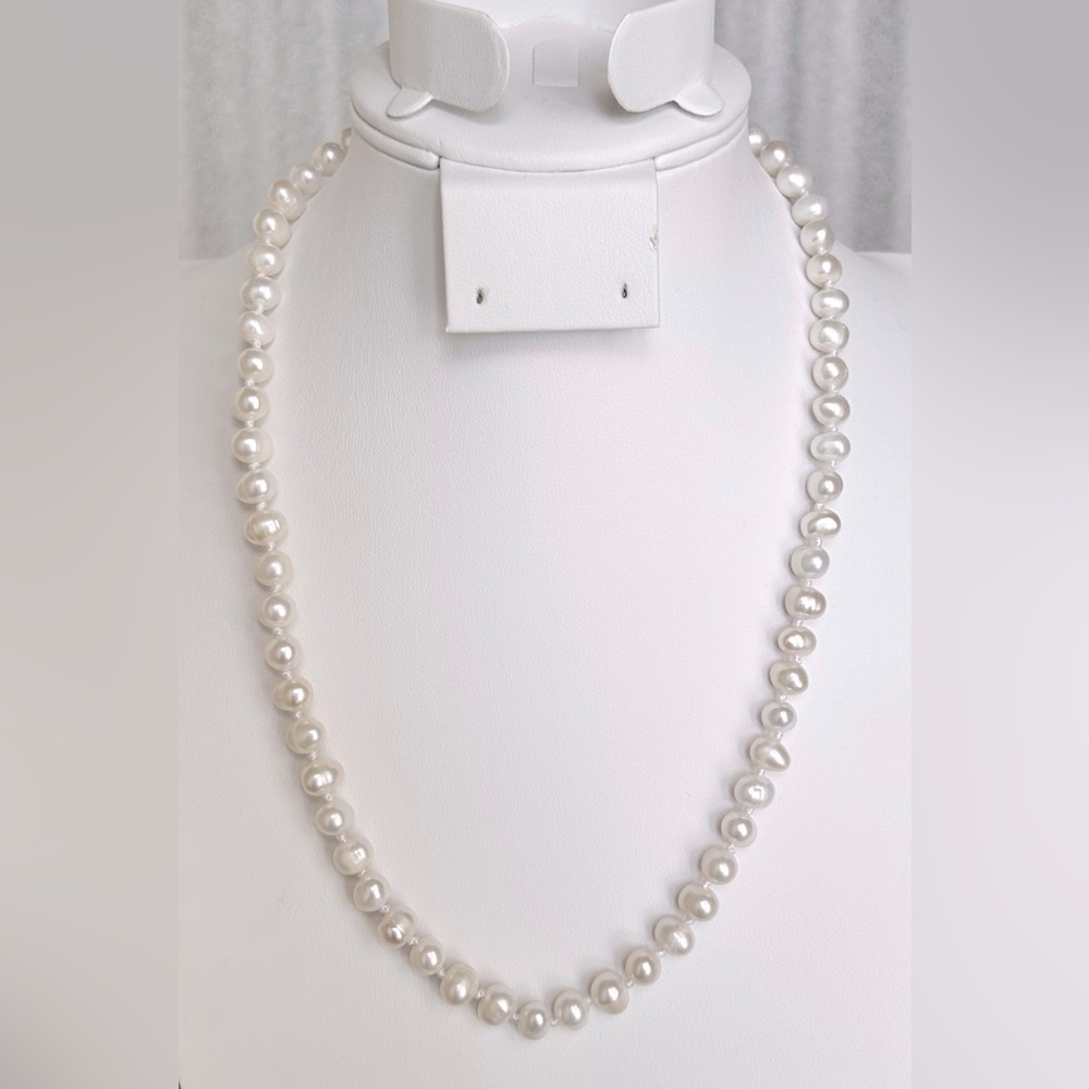7-8mm White Freshwater Pearl Necklace